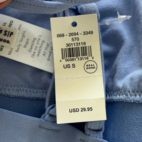 NWT Aerie High Neck Cotton Longline Bralette Womens Small Fresh Water Blue - Picture 7 of 8